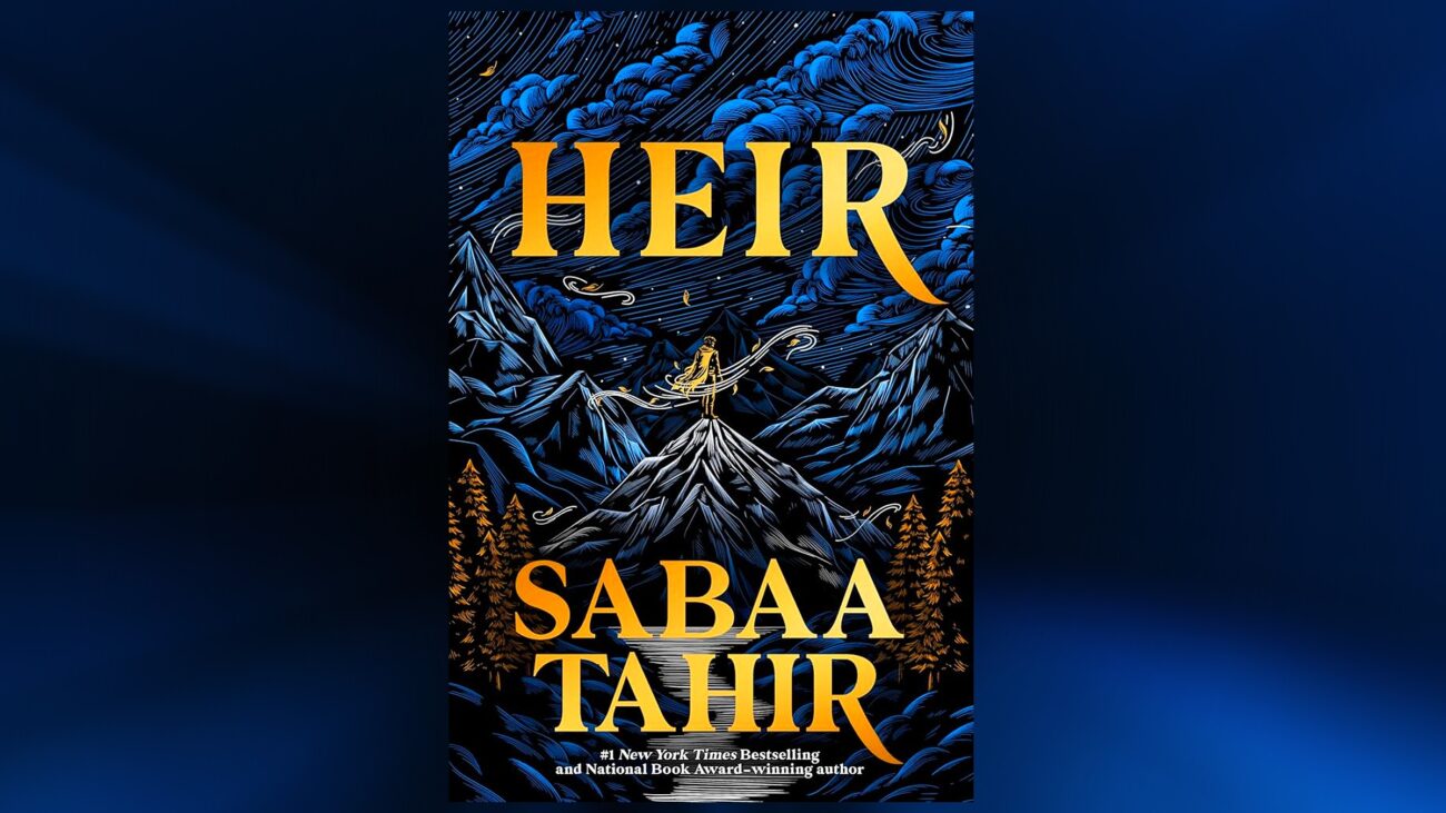 The cover of Heir by Sabaa Tahir against a dark blue background