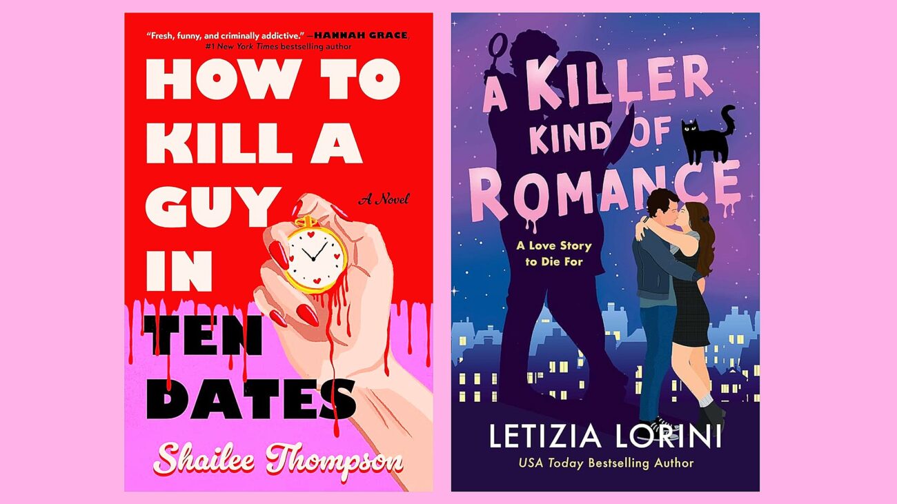 The covers of How to Kill a Guy in Ten Dates and A Killer Kind of Romance against a pink background