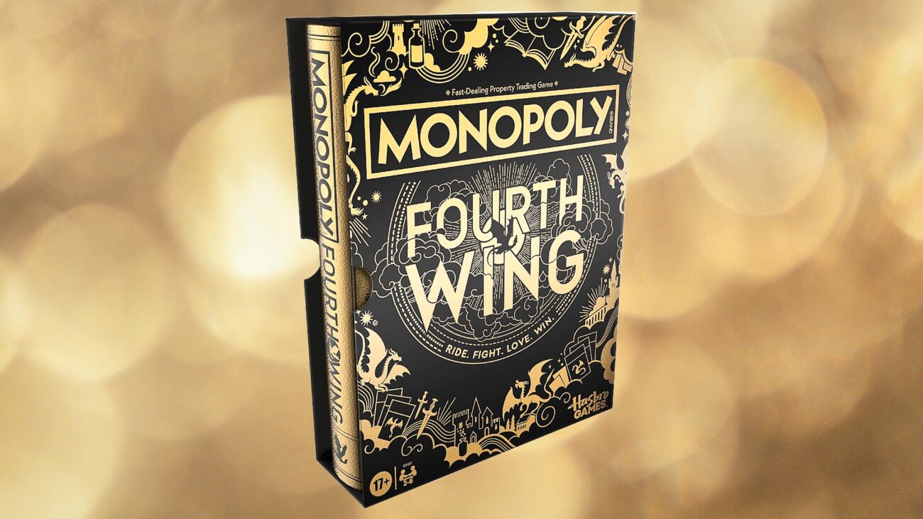 Fourth Wing monopoly against a gold background