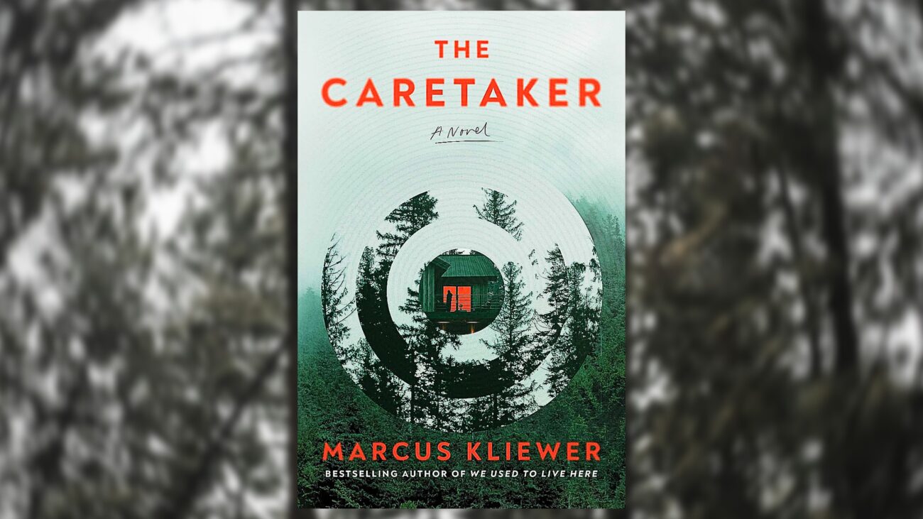 The cover of The Caretaker by Marcus Kliewer against a blurred background of trees