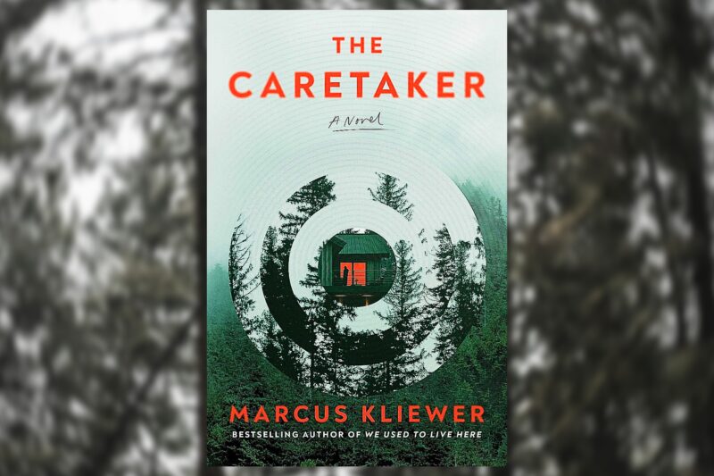 The cover of The Caretaker by Marcus Kliewer against a blurred background of trees