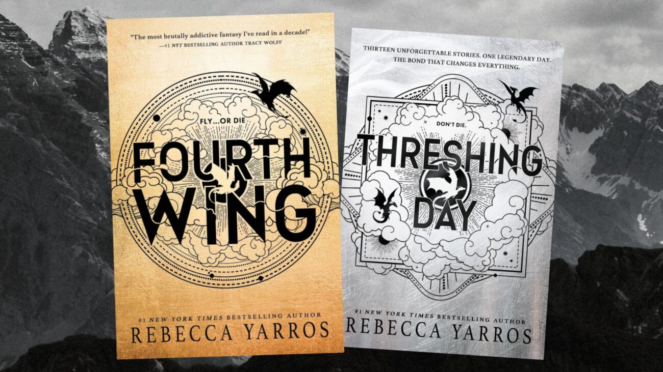 The covers of Fourth Wing and Threshing Day